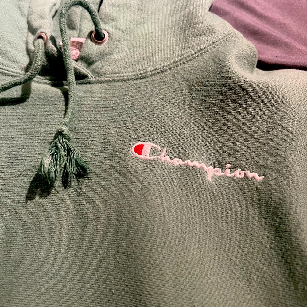 Green champion hoodie